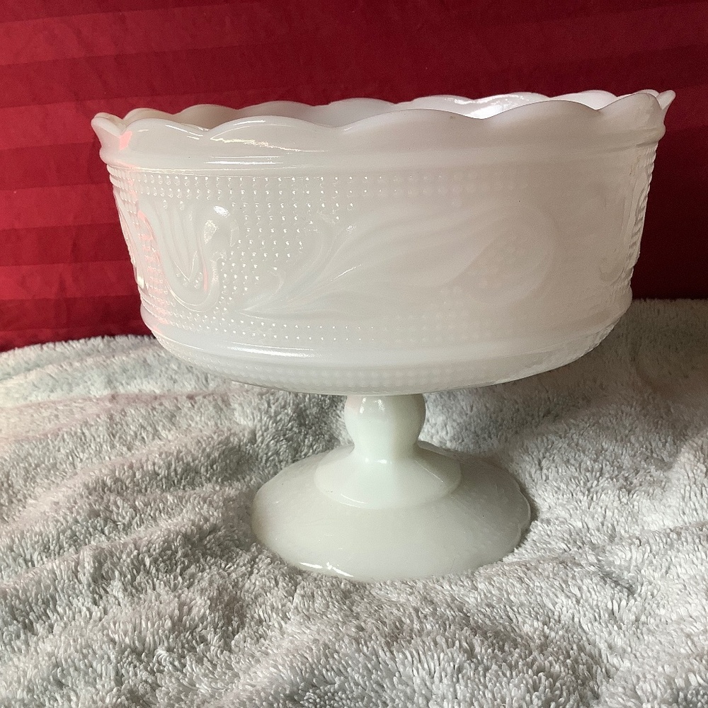 Vintage E. O. Brody Milk glass Dish